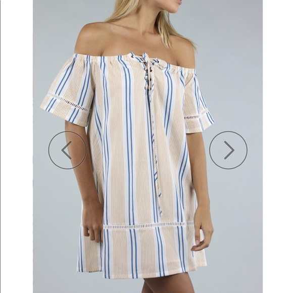 J.O.A Los Angeles Off the Shoulder Dress NWT - Picture 4 of 8